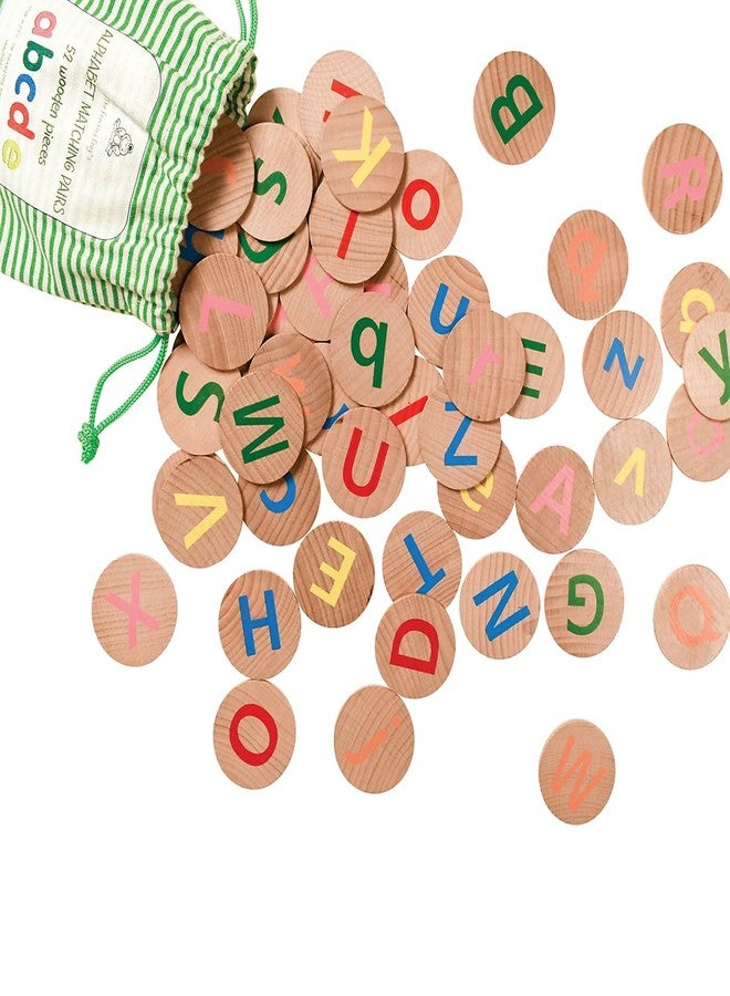 The Freckled FROG-FF2999 Matching Pairs - Alphabet - Set of 52 - Ages 2+ - Wooden Memory Game for Preschoolers and Elementary Kids - Match Uppercase and Lowercase - Teach Letters, Words and Colors - Image 2